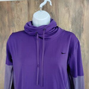 Nike Dri Fit Funnel Neck Shirt Purple Women's Small